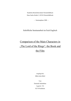 Comparison of the Main Characters in &bdquo;The Lord of