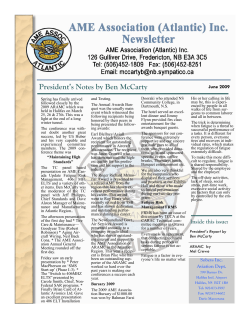 June 2009 Newsletter - Atlantic AME Association