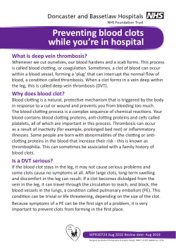 Blood clots - Doncaster and Bassetlaw Hospitals NHS Foundation