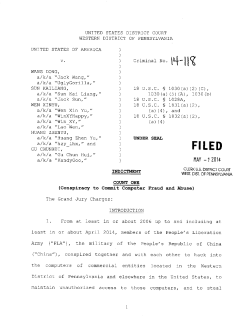 UNITED STATES DISTRICT COURT WESTERN DISTRICT OF