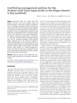 Conflicting management policies for the Arabian wolf Canis lupus