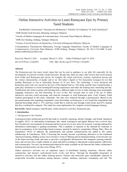 Online Interactive Activities to Learn Ramayana Epic by Primary