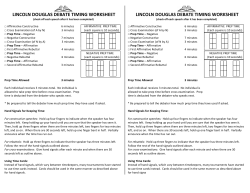 LINCOLN DOUGLAS DEBATE TIMING WORKSHEET LINCOLN