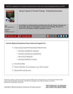 Abrupt Impacts of Climate Change: Anticipating