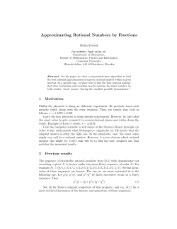 Approximating Rational Numbers by Fractions