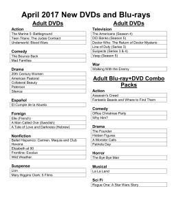 April 2017 New DVDs and Blu-rays