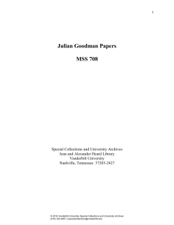 Julian B. Goodman Papers finding aid