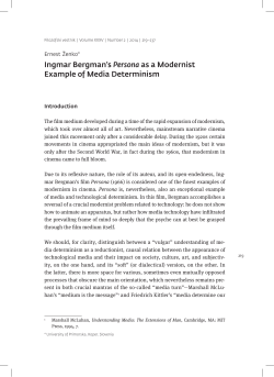 Ingmar Bergman`s Persona as a Modernist Example of Media