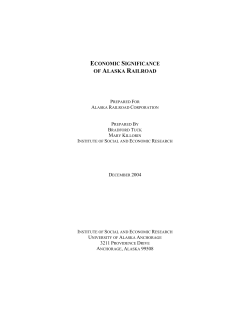 economic significance of alaska railroad - ISER