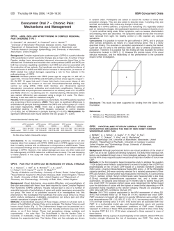 Concurrent Oral 7&ndash;Chronic Pain: Mechanisms and Management