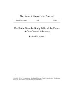The Battle Over the Brady Bill and the Future of Gun