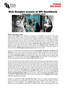 Kirk Douglas season at BFI Southbank