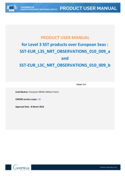PRODUCT USER MANUAL for Level 3 SST products over