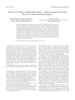 Distress in Couples Coping With Cancer: A Meta-Analysis