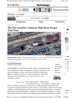 The New Security: Cameras That Never Forget Your Face [New York