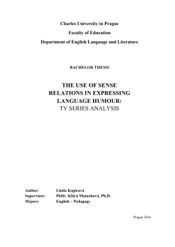 the use of sense relations in expressing language humour