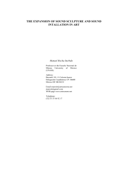 the expansion of sound sculpture and sound intallation in art