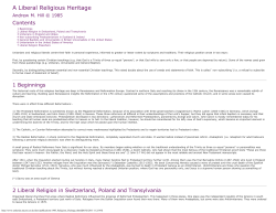 1985 A Liberal Religious Heritage. A Guide to