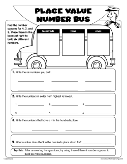Place Value Number Bus