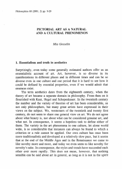 Pictorial Art as a Natural and a Cultural Phenomenon.