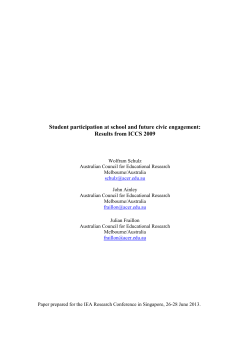 Student participation at school and future civic engagement: Results