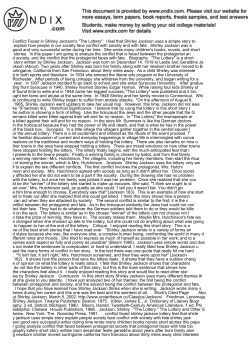 Conflict Faced in Shirley Jackson\`s \"The Lottery\" I feel