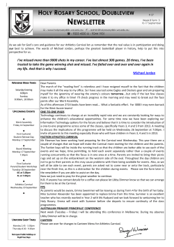 newsletter - Holy Rosary School Doubleview
