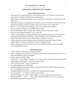 Instructions For Authors
