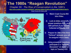 The 1980s &ldquo;Reagan Revolution&rdquo;