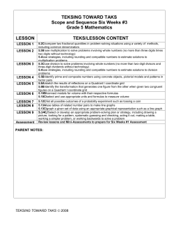 TEKSING TOWARD TAKS Scope and Sequence Six Weeks #3