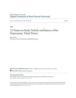 23 Notes on Studs Terkel`s oral history of the Depression, "Hard