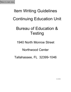 Item Writing Guidelines