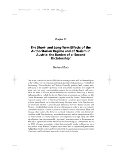 The Short- and Long-Term Effects of the Authoritarian Regime and