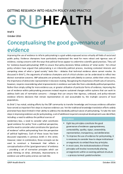 Conceptualising the good governance of evidence