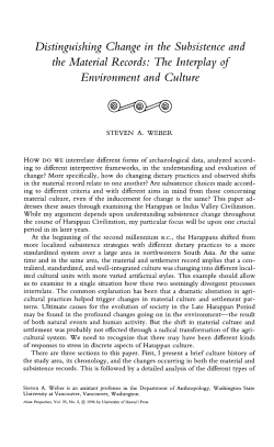 Distinguishing Change in the Subsistence and the