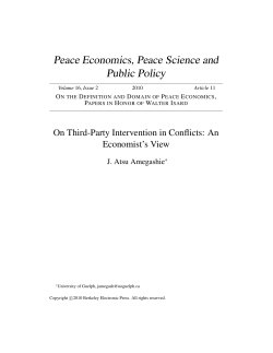 On Third-Party Intervention in Conflicts: An Economist`s View