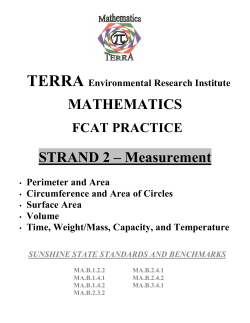 MATHEMATICS STRAND 2 – Measurement