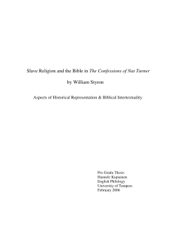 Slave Religion and the Bible in The Confessions of Nat Turner by