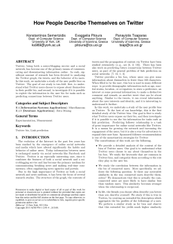 How People Describe Themselves on Twitter