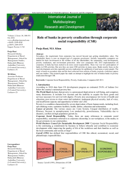Role of banks in poverty eradication through corporate social