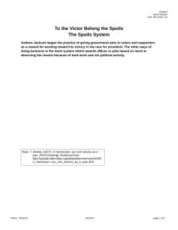 Learning Station 4 - Spoils System