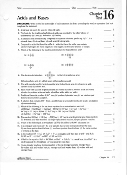 Acids and Bases