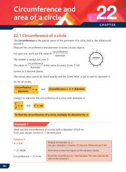Circumference and area of a circle