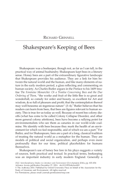 Shakespeare`s Keeping of Bees