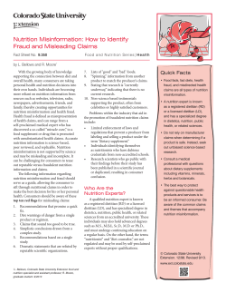 Nutrition Misinformation: How to Identify Fraud and Misleading Claims