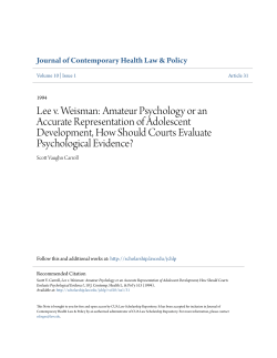 Lee v. Weisman: Amateur Psychology or an Accurate