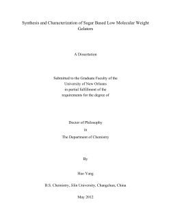 Synthesis and characterization of sugar based low molecular weight