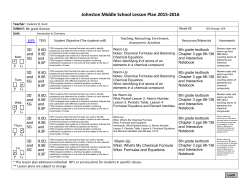 Johnston Middle School Lesson Plan 2015-2016
