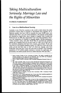 Parkinson, Patrick --- "Taking Multiculturalism Seriously: Marriage
