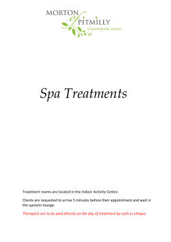 Spa Treatments - Morton of Pitmilly